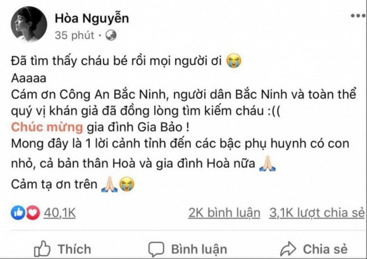 Lên tiếng cảnh tỉnh sau vụ bé trai bị bắt cóc ở Bắc Ninh, Hoà Minzy ngầm xác nhận đã hạ sinh con đầu lòng? Ảnh 2