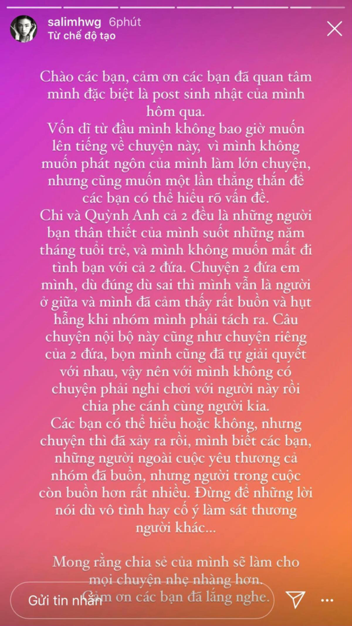 Salim lần đầu lên tiếng về drama Quỳnh Anh Shyn 'nghỉ chơi' với Chi Pu Ảnh 2