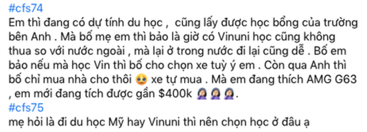 Tròn mắt trước loạt confessions 'gây bão' của tân sinh viên nhà giàu: Tiêu mỗi tuần 100 triệu; chuẩn bị tư trang, quần áo chỉ gói gọn trong 5 tỷ? Ảnh 5