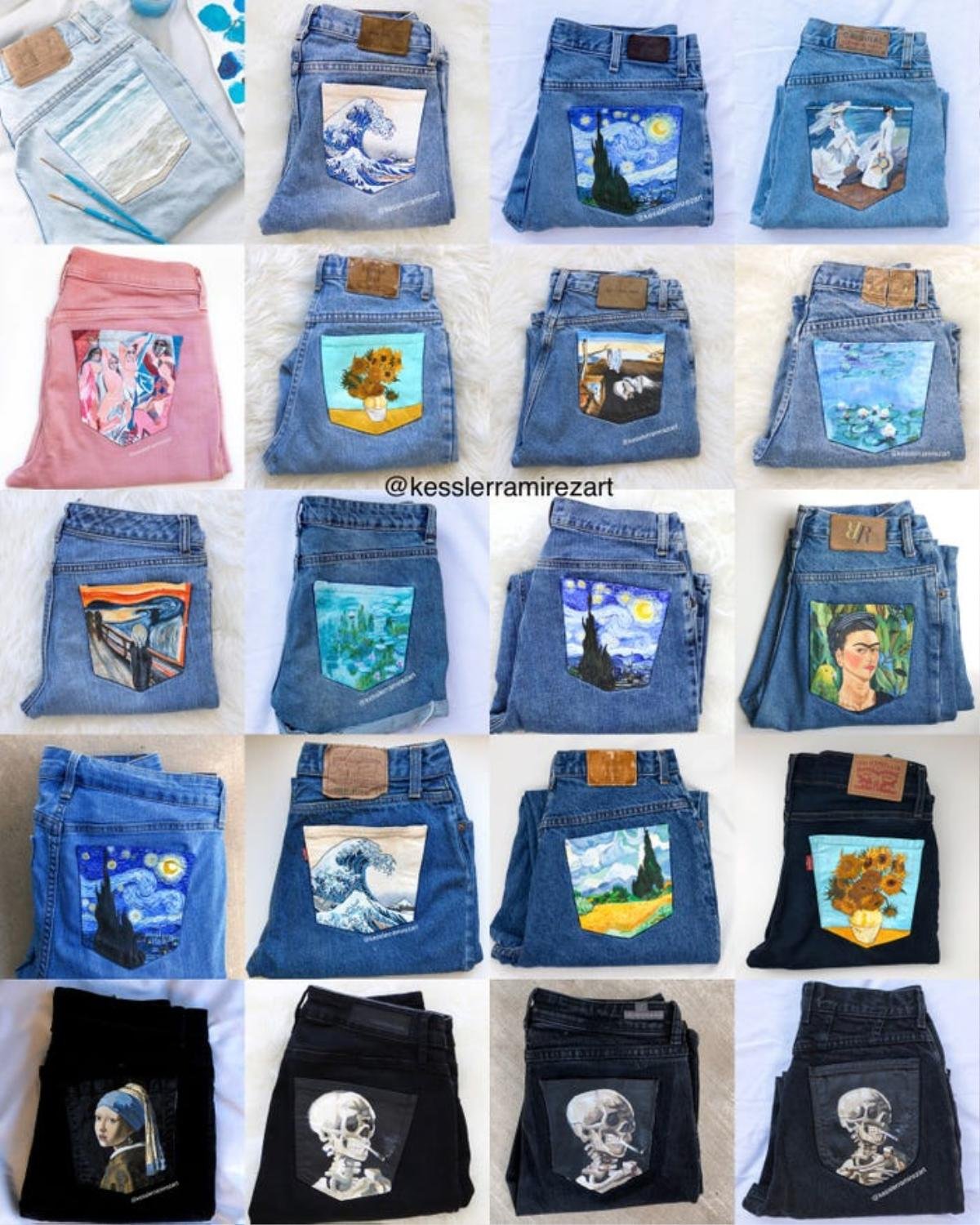 Cô gái kinh doanh phát đạt nhờ vẽ tranh Van Gogh lên quần jeans cũ Ảnh 9