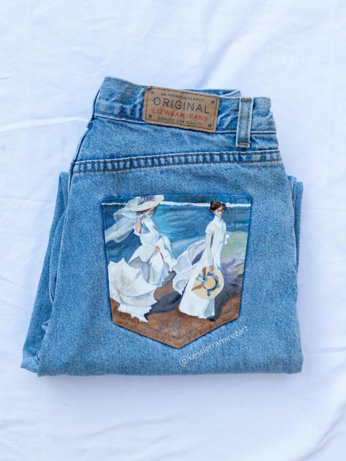 Cô gái kinh doanh phát đạt nhờ vẽ tranh Van Gogh lên quần jeans cũ Ảnh 2