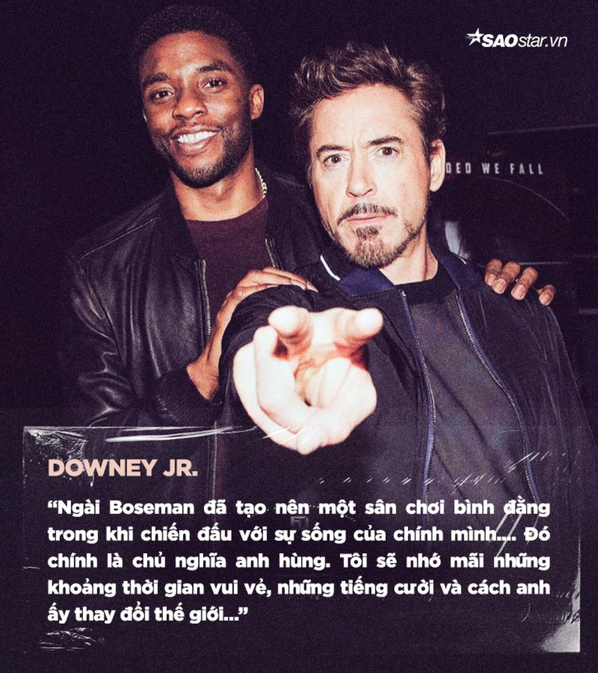 'Iron Man' Robert Downey Jr. gây xúc động với lời nhắn gửi Chadwick Boseman: Một cuộc sống theo chủ nghĩa người hùng thực sự! Ảnh 3