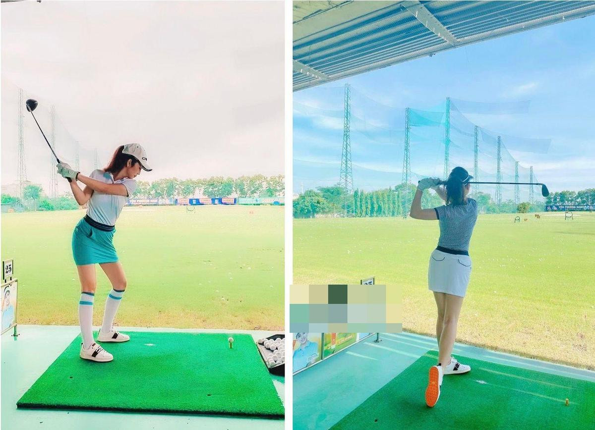 Hoa hậu đi đánh golf: Hương Giang diện váy siêu ngắn, Huyền My kín bưng nhưng vẫn khoe trọn đường cong Ảnh 6