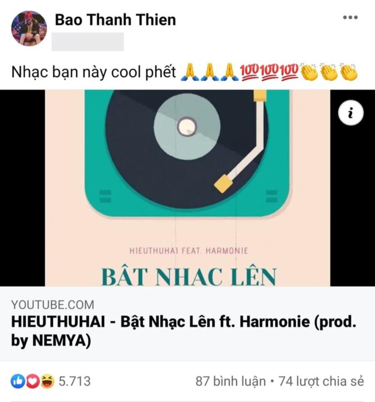 Sau màn 'chốt đơn' King of Rap tập 5, HIEUTHUHAI lại có thêm 1 'fan' là ca sĩ nổi tiếng Ảnh 3