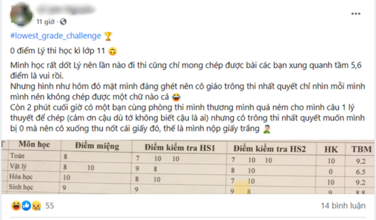 Trào lưu khoe điểm thấp thời đi học: Lý do bá đạo quá đi thôi! Ảnh 1