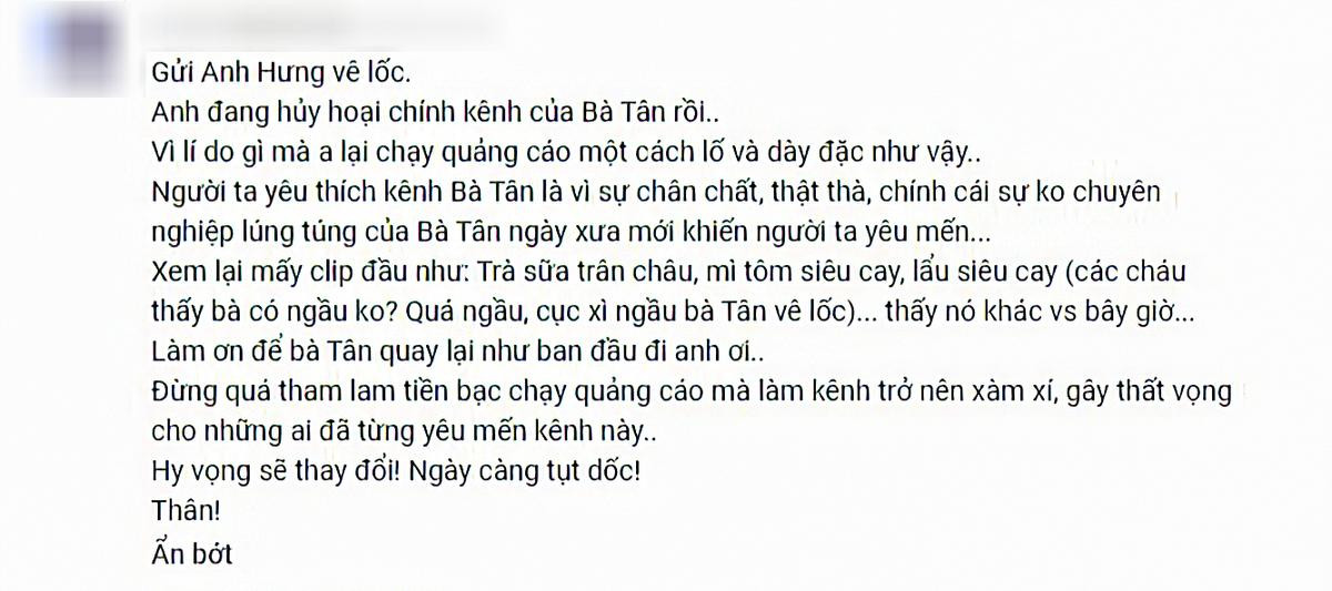 Trước Hưng Vlog, Bà Tân cũng từng lao đao vì một nồi cháo, người hâm mộ gửi hẳn tâm thư Ảnh 6