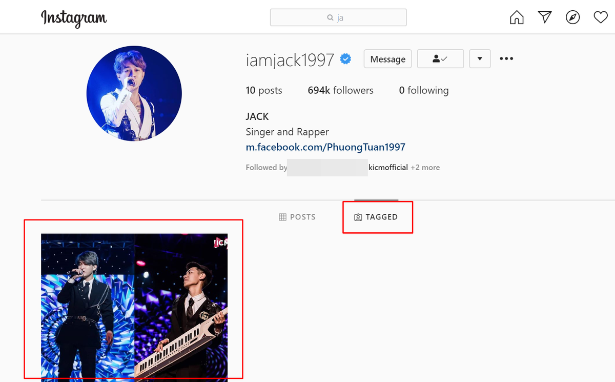 Bài đăng duy nhất liên quan K-ICM tồn tại trên Instagram của Jack đến thời điểm này Ảnh 2