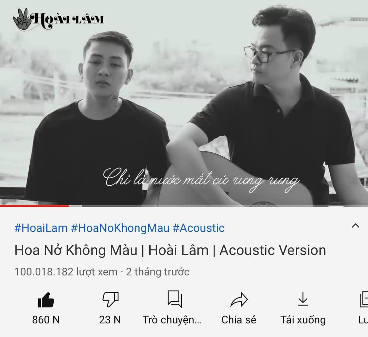 'Hoa nở không màu' trở thành MV đầu tiên của Hoài Lâm cán mốc 100 triệu lượt xem Ảnh 1