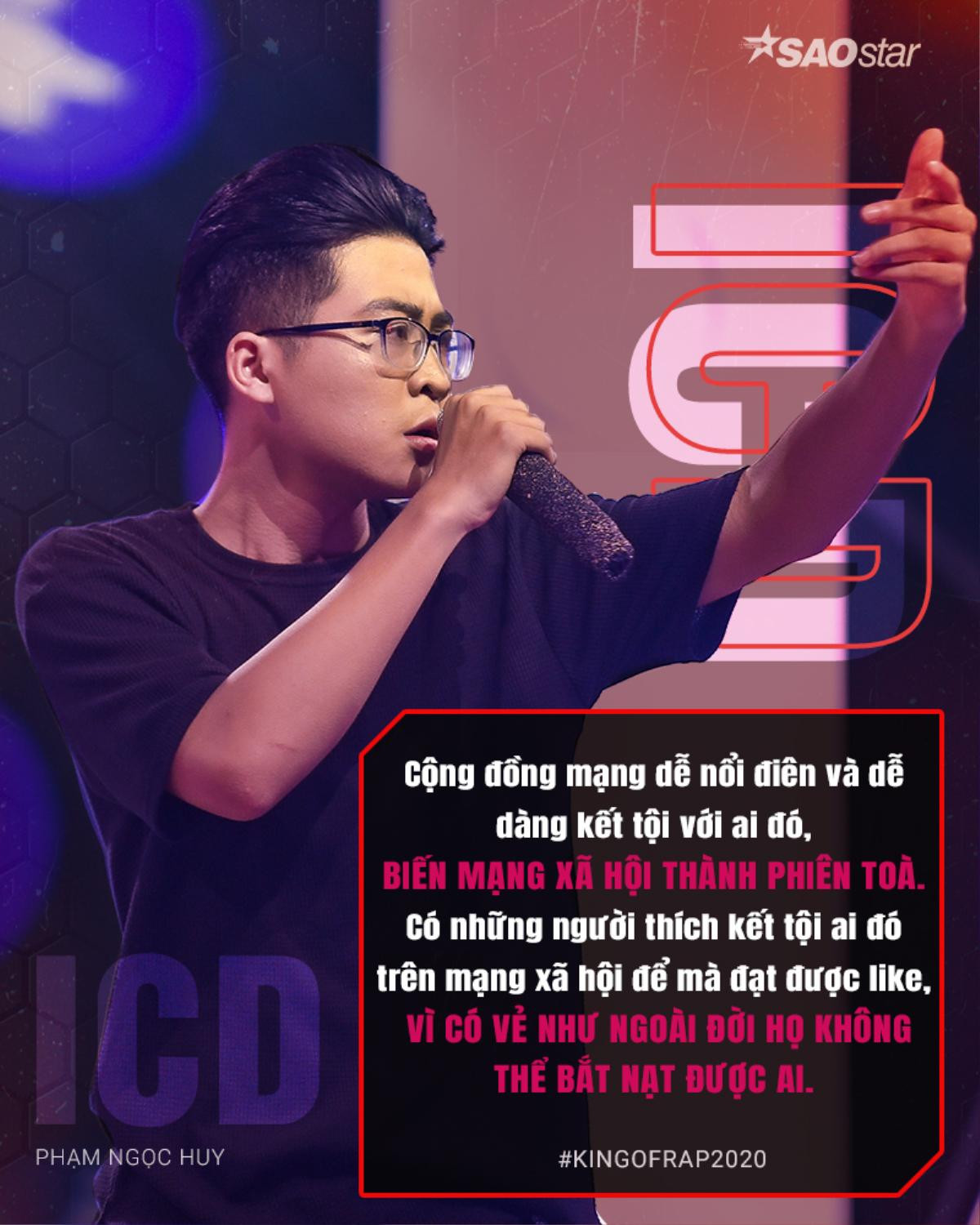 7 câu Rap sâu sắc, đỉnh nhất của ICD tại King Of Rap: Dân mạng trầm trồ 'như bị nói trúng tim đen' Ảnh 1