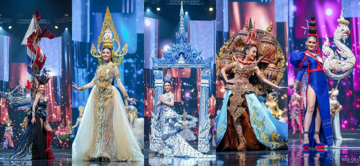 National Costume Miss Grand Thailand 2020: Xuồng ghe - chợ cá - lựu đỏ - xương khủng long lồng lộn choáng ngợp Ảnh 22