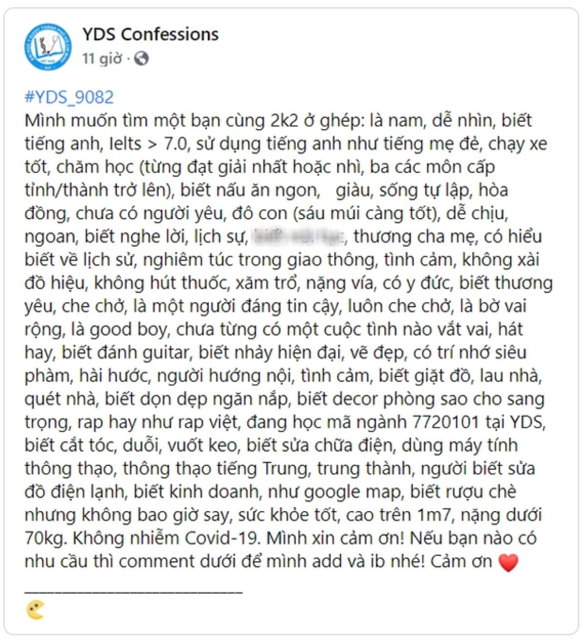 Nam sinh kể 1001 tiêu chí tìm bạn ở ghép, dân mạng 'cà khịa': Người máy sẽ hợp với bạn! Ảnh 1