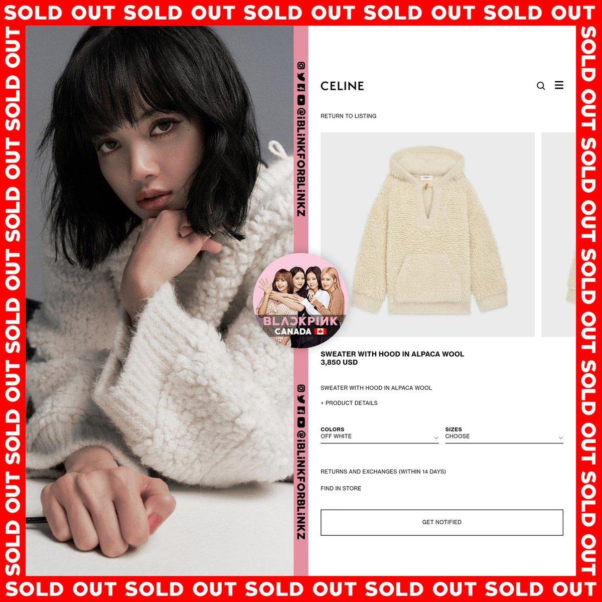 Lisa Black Pink quả là thánh sold out, mặc áo len hoodie tận 90 triệu đồng mà cháy hàng chỉ sau 1 tiếng Ảnh 2