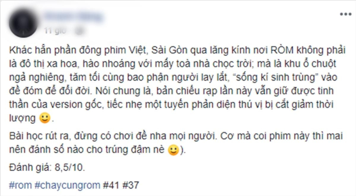 Cư dân mạng đua nhau đăng bài review, đánh giá phim 'Ròm' sau ngày đầu công chiếu Ảnh 6