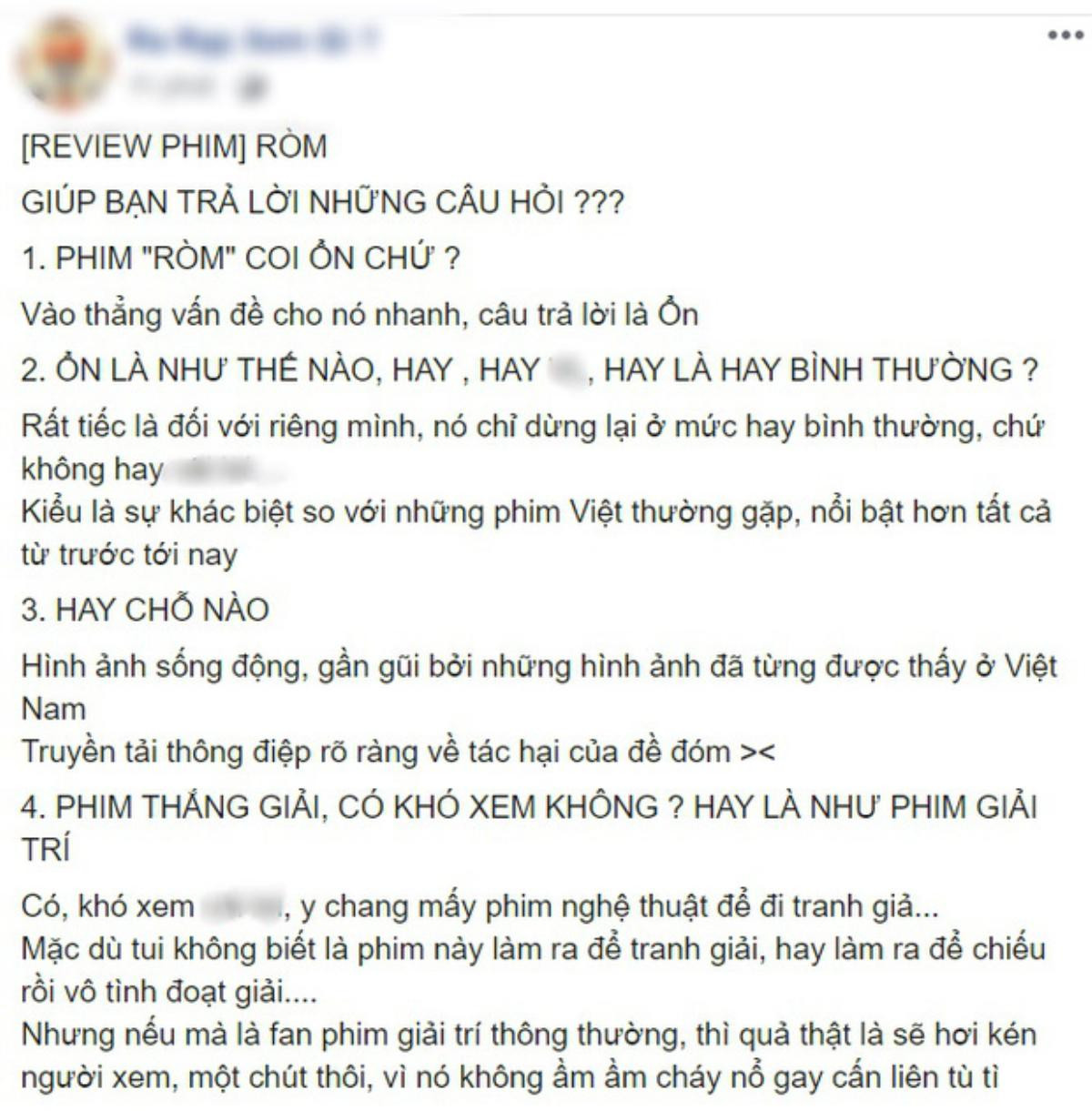 Cư dân mạng đua nhau đăng bài review, đánh giá phim 'Ròm' sau ngày đầu công chiếu Ảnh 11