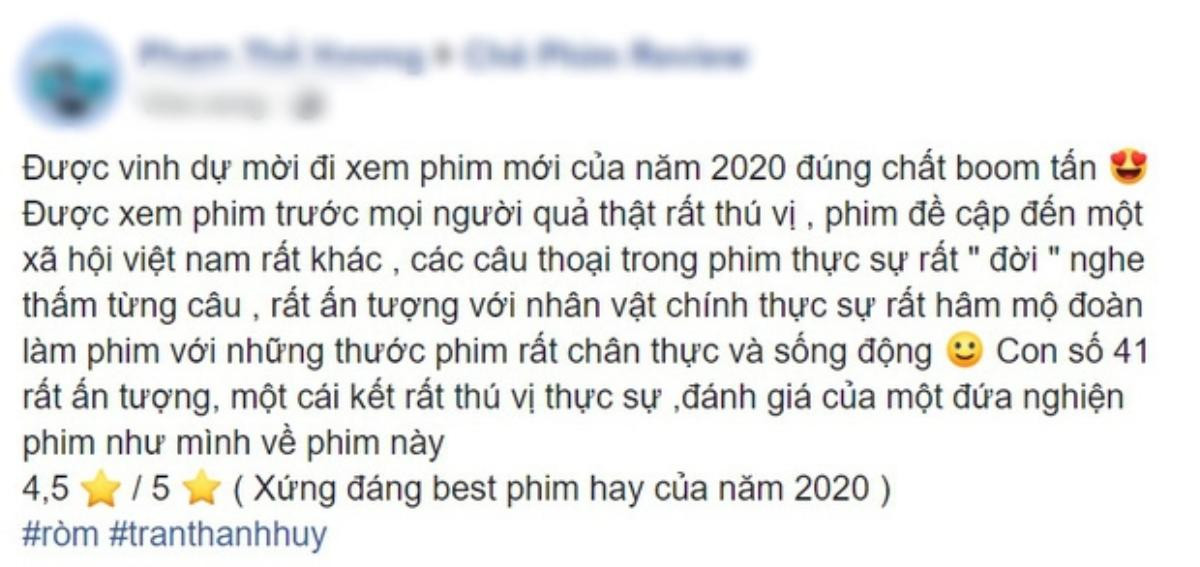 Cư dân mạng đua nhau đăng bài review, đánh giá phim 'Ròm' sau ngày đầu công chiếu Ảnh 13