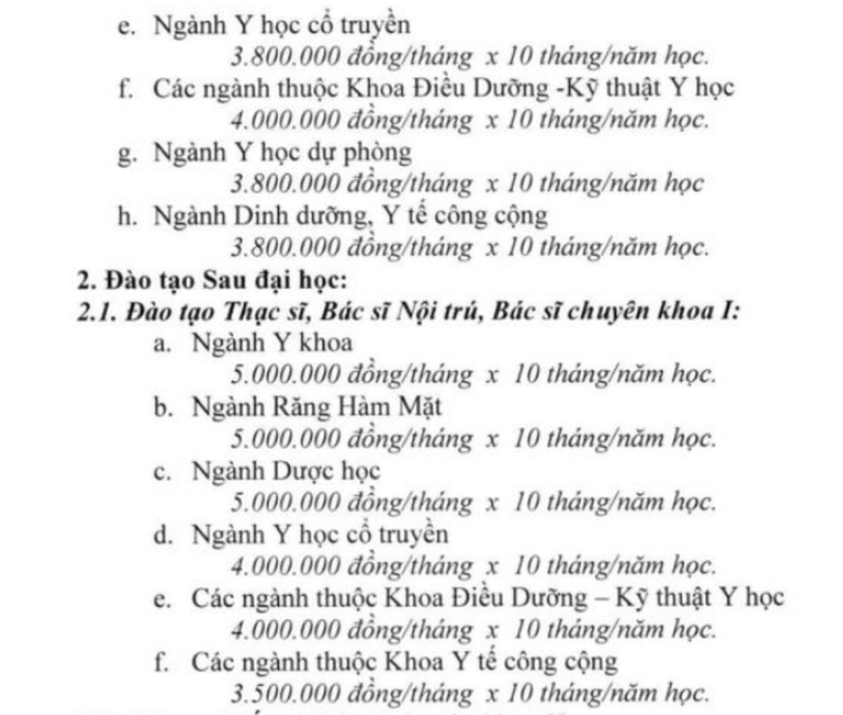 Đại học Y dược TP HCM chính thức công bố mức học phí năm học mới: Cao nhất 70 triệu đồng/năm Ảnh 2