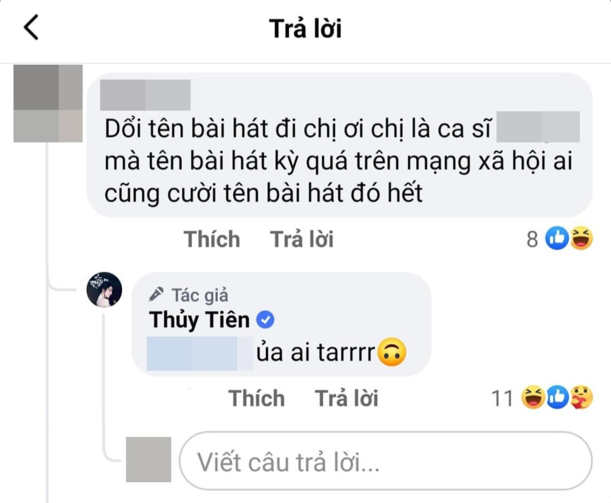 Tên bài hát mới bị chê kỳ cục, Thủy Tiên lập tức có hành động đáp trả khiến 'chủ thớt' câm nín Ảnh 2