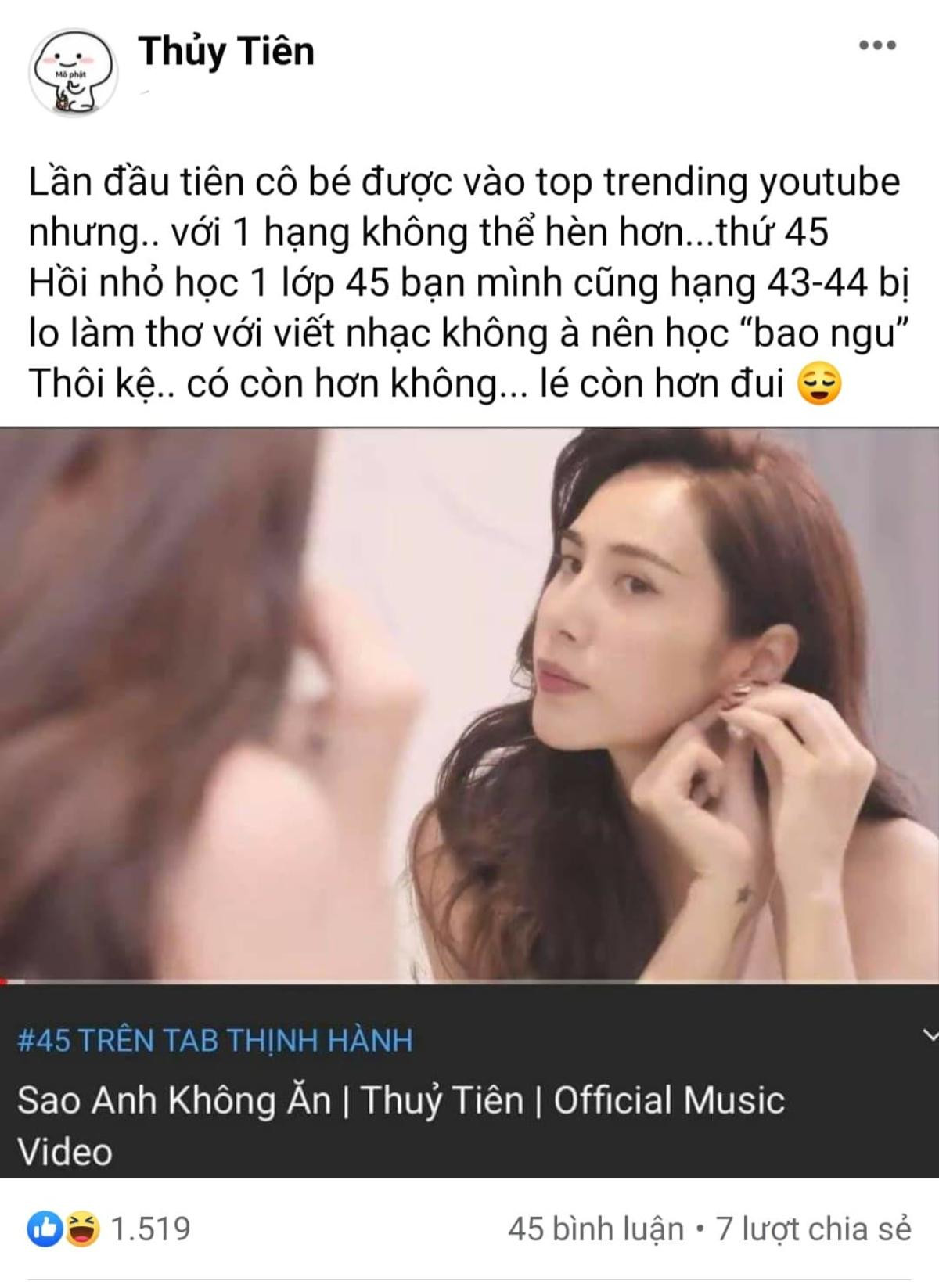 Thứ hạng trending Youtube của MV Thủy Tiên... không thể 'hèn' hơn Ảnh 2