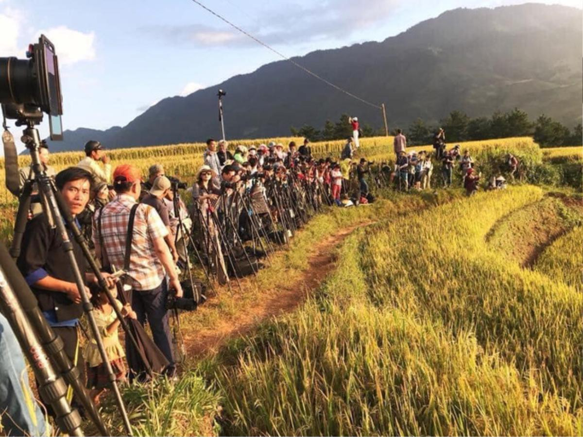 Hậu trường thú vị sau những bức ảnh Mù Cang Chải mùa lúa chín: Chen chân nhau dành vị trí đẹp nhất, bắt trọn 'khoảnh khắc vàng' Ảnh 2