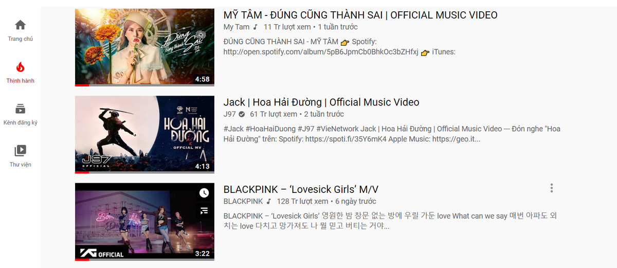 Sau BlackPink, đến lượt Jack bị chị đẹp Mỹ Tâm cho lùi bước về sau trên Youtube Ảnh 1