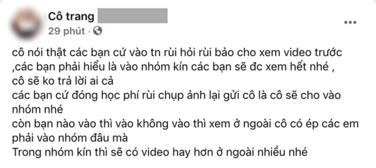 Xuất hiện cô Trang 'siêu 3 vòng' công khai mở 'lớp học khiêu dâm', livestream phản cảm, thu học phí người tham gia Ảnh 2