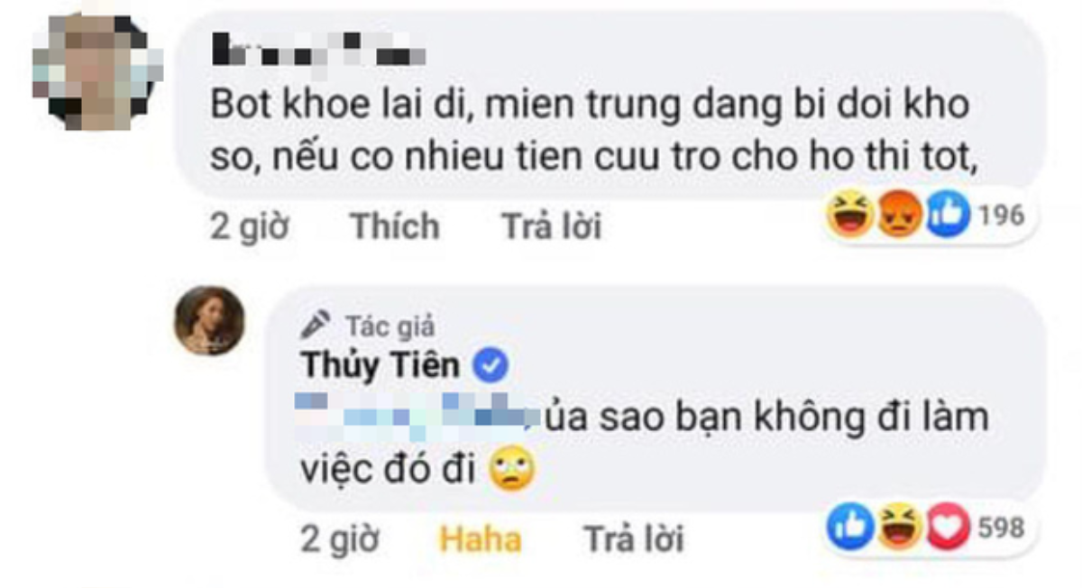 Thuỷ Tiên đáp trả 'cứng cựa' khi bị công kích về chuyện cứu trợ đồng bào Miền Trung lũ lụt Ảnh 2