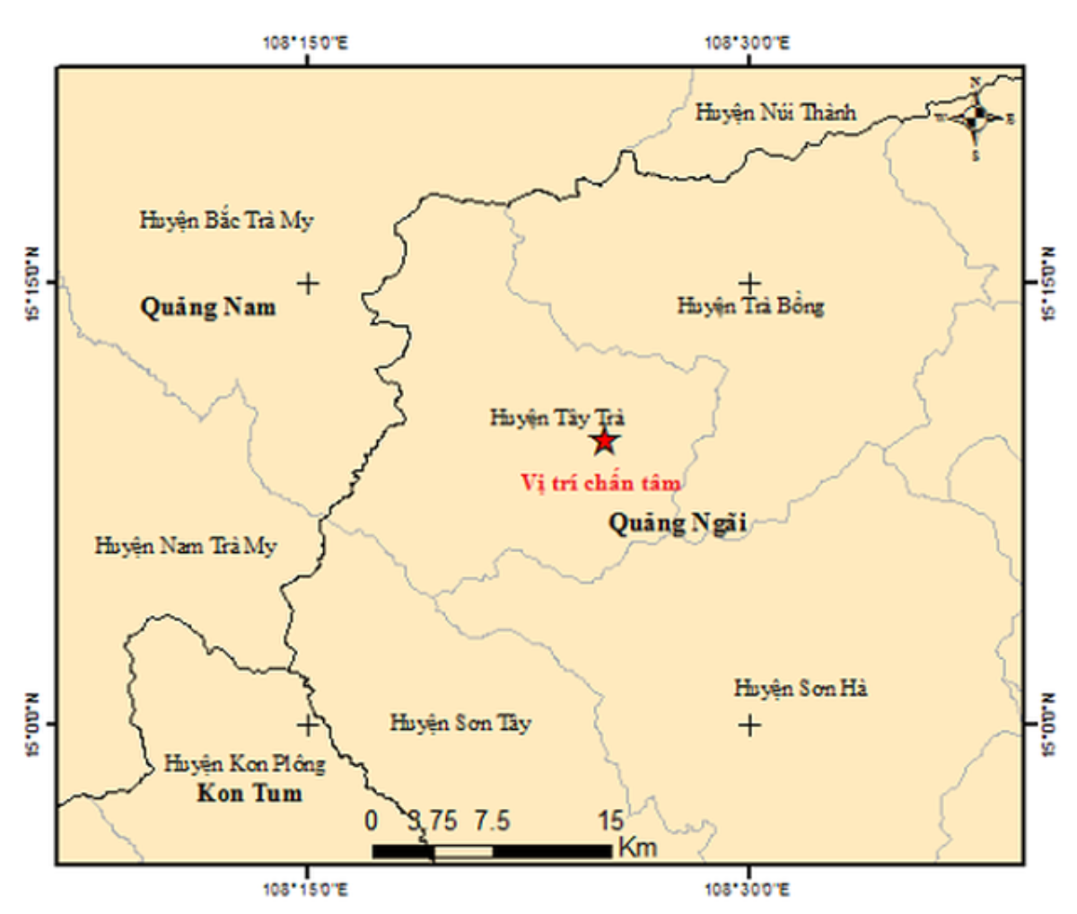 4 trận động đất xảy ra trong 5 tiếng đồng hồ ở Quảng Ngãi Ảnh 1