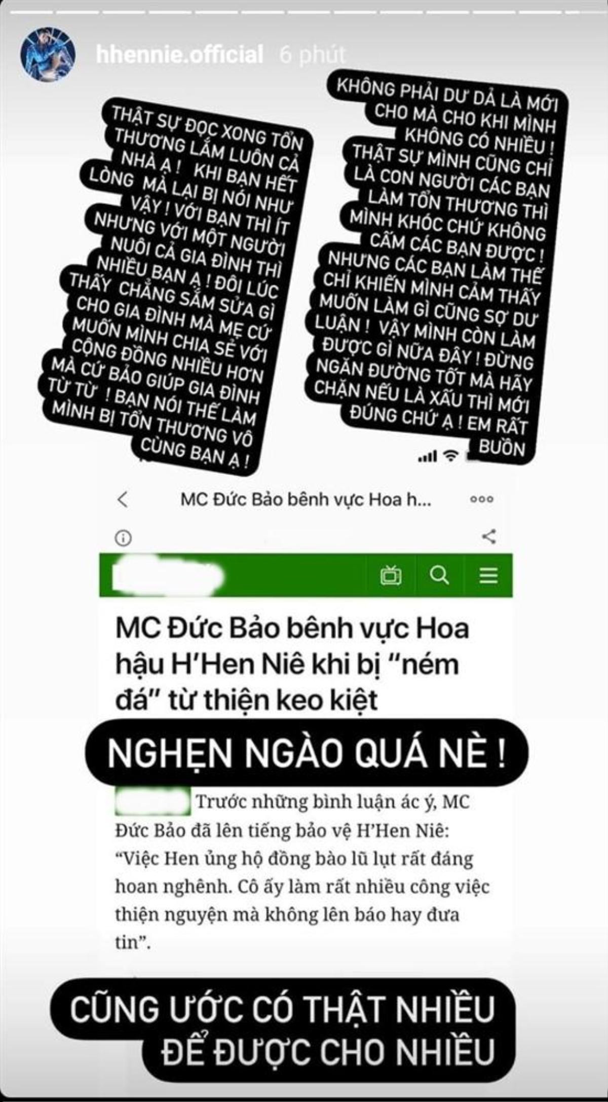 H'Hen Niê bật khóc khi bị chỉ trích là keo kiệt ủng hộ đồng bào miền Trung Ảnh 4