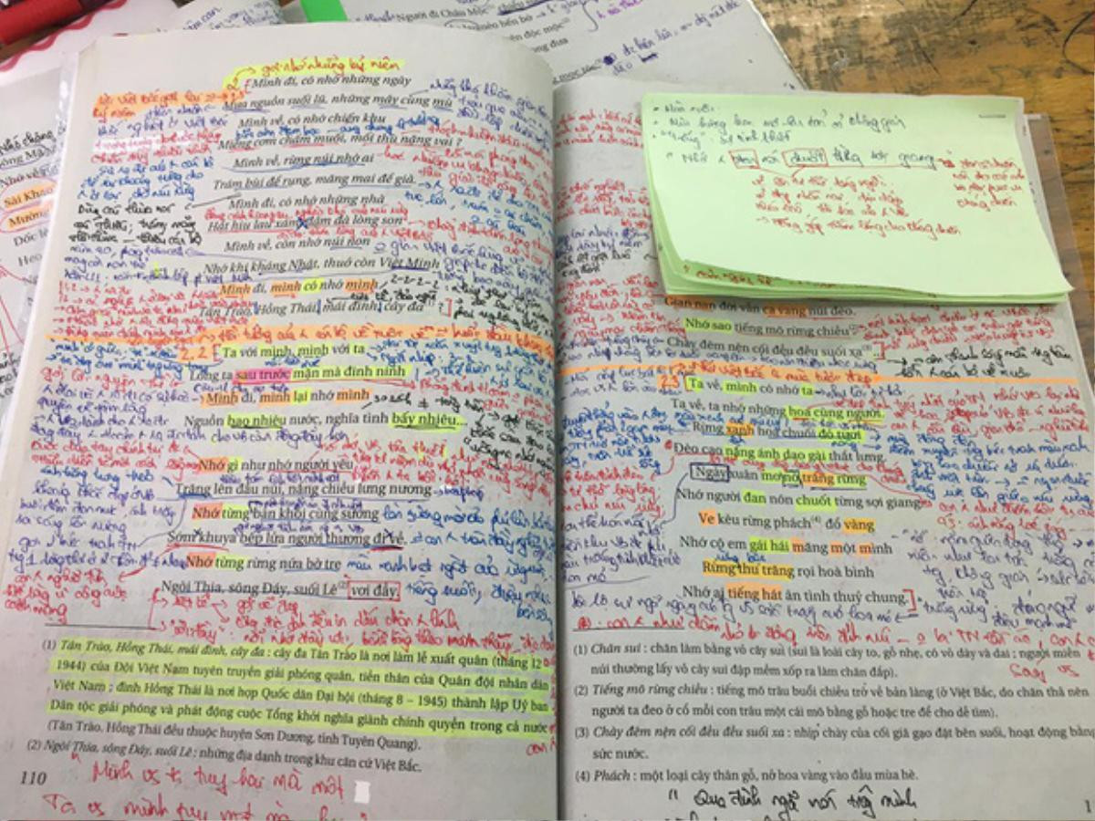 Choáng với phương pháp học của dân chuyên Văn: Chi chít chữ trong sách giáo khoa, dán thêm giấy note cũng chưa chắc đủ! Ảnh 2