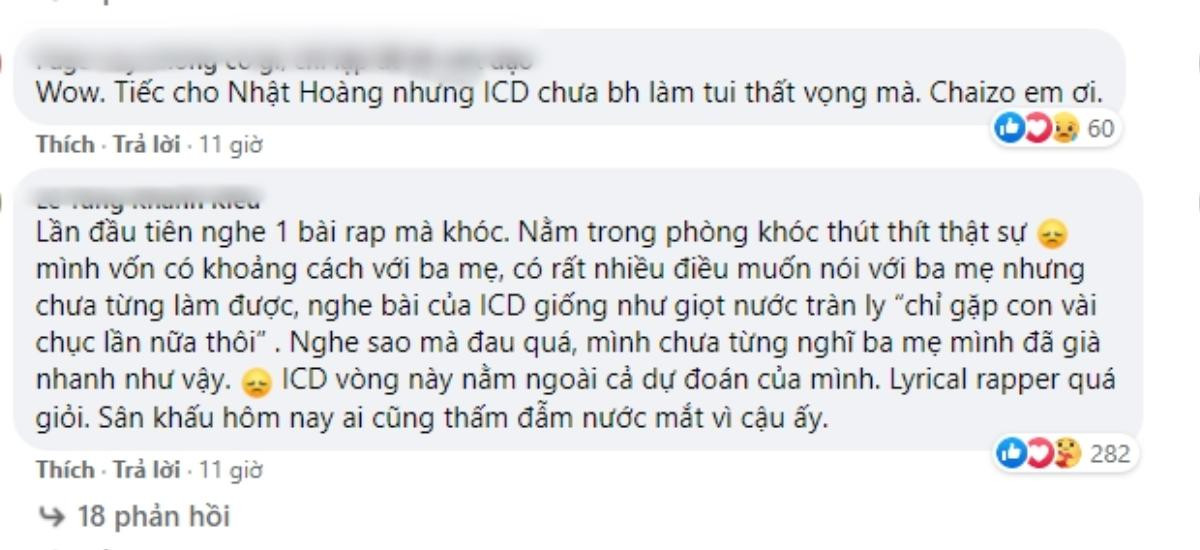 King Of Rap tập 12: Dân mạng thán phục ICD, đến đàn ông cũng phải khóc vì lyric nói lên nỗi lòng của người bố Ảnh 11