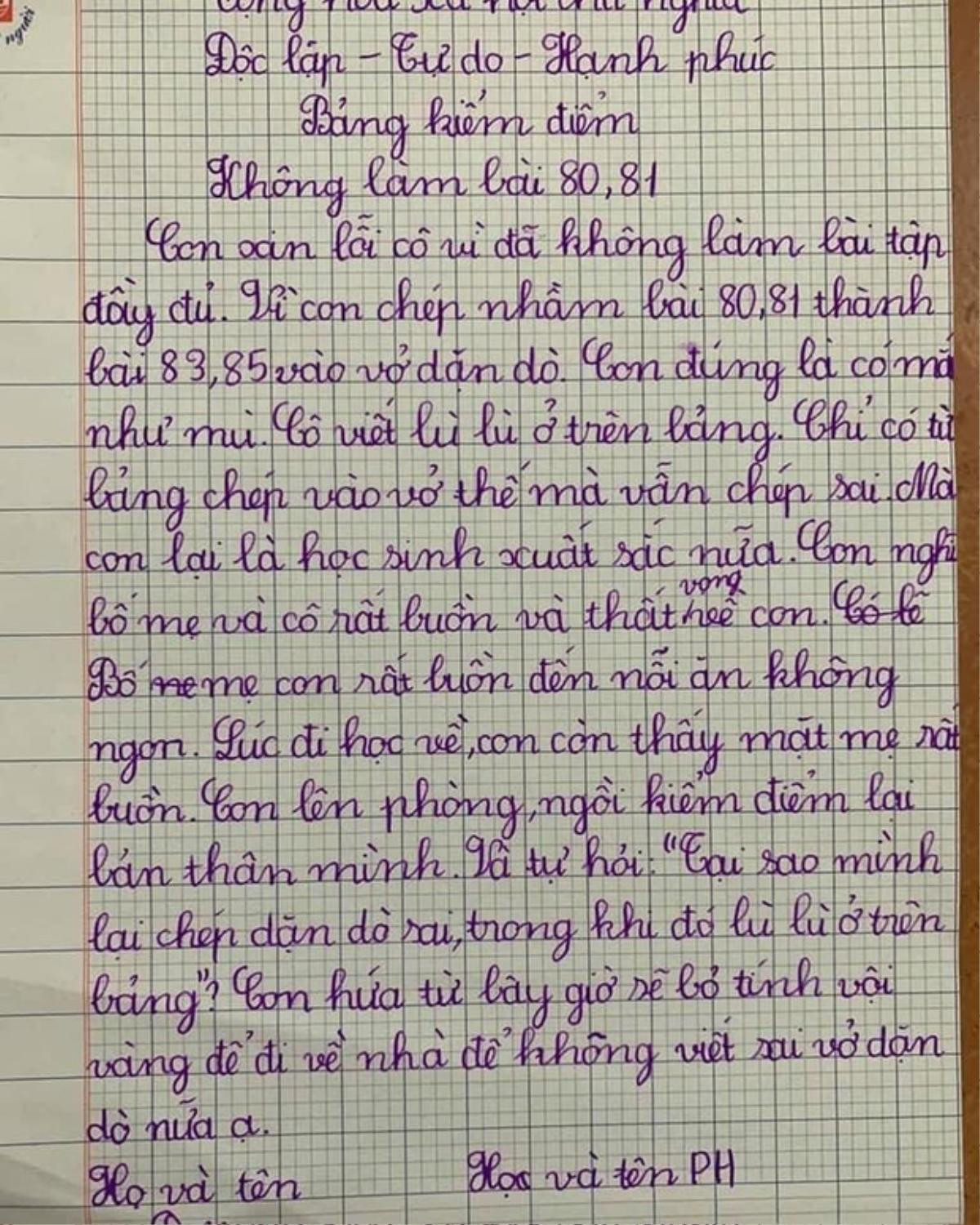 Bản kiểm điểm tự trách mình của cậu học sinh khiến dân mạng 'cười bò' Ảnh 1