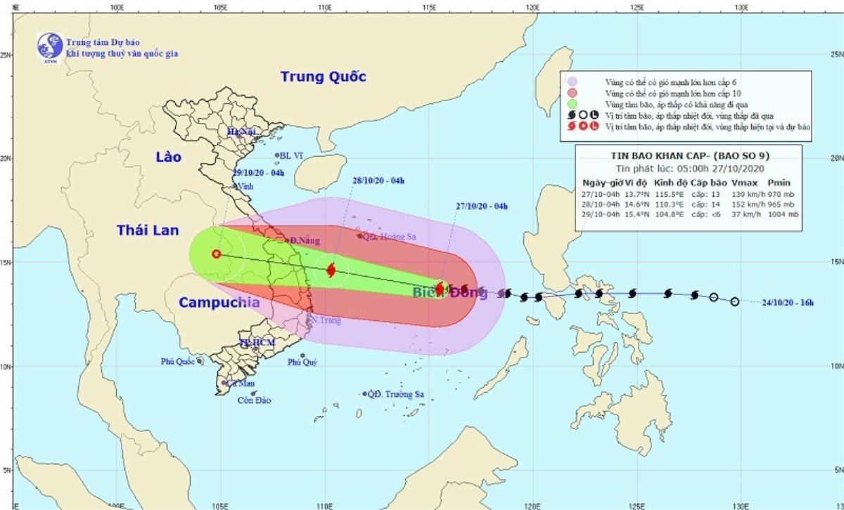 Bão số 9 tiến nhanh vào miền Trung, có khả năng là cơn bão mạnh nhất từ đầu năm 2020 Ảnh 1