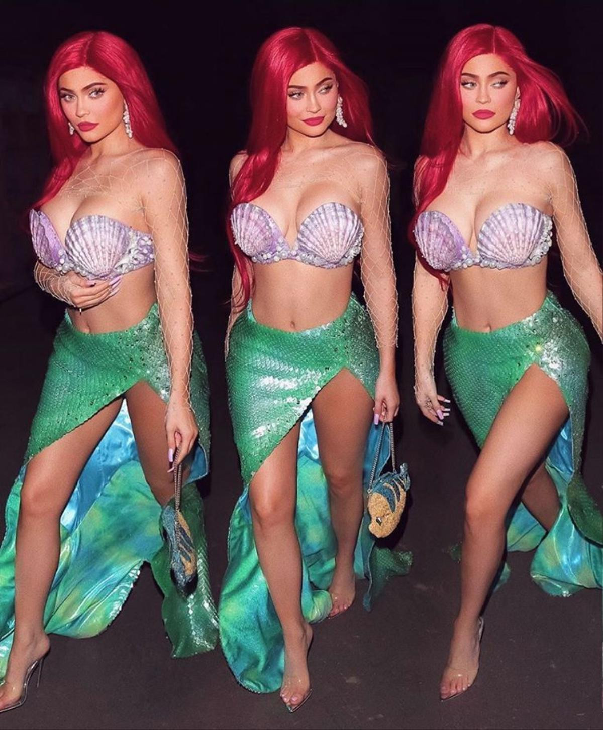 Kylie Jenner hóa trang Halloween với trang phục 5 anh em siêu nhân với mái tóc đỏ rực Ảnh 4