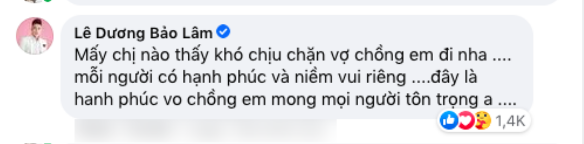 Bà xã bị nhắc nhở chuyện hay 'khoe' gia đình lên MXH, Lê Dương Bảo Lâm 'đáp trả': 'Khó chịu thì chặn' Ảnh 4