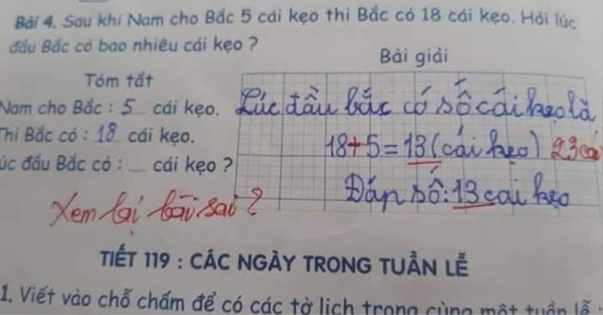 Bài toán tiểu học đơn giản liên quan đến việc chia kẹo nhưng bất ngờ gây 'lú' cho các cô cậu học trò Ảnh 1