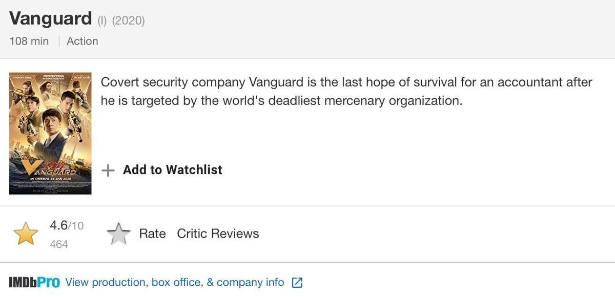 'Vanguard' 2020 : Phim mới nhất của Jackie Chan gây thất vọng. Ảnh 4
