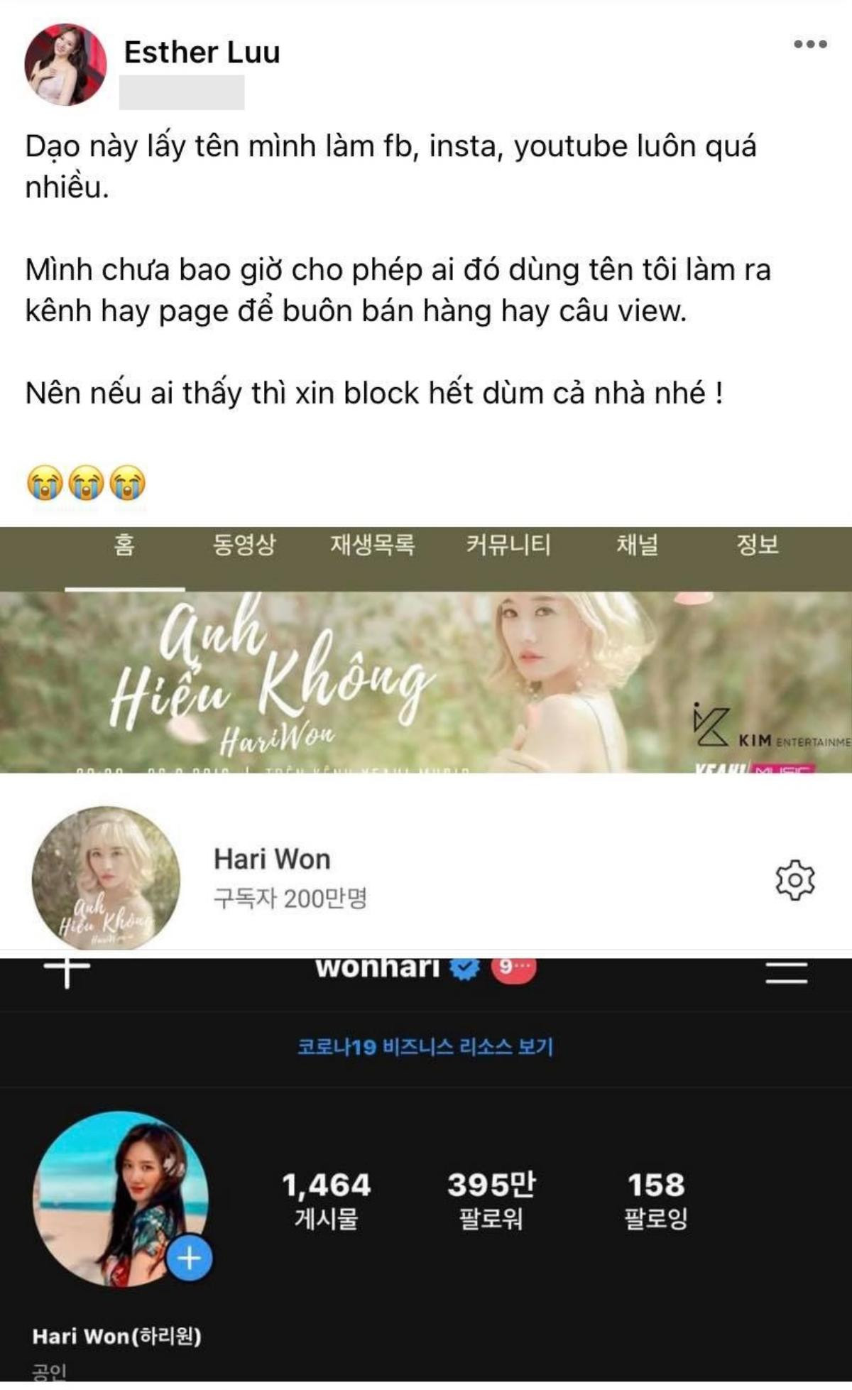 Hari Won bức xúc khi tên tuổi, hình ảnh bị sử dụng trái phép để bán hàng và câu view Ảnh 1