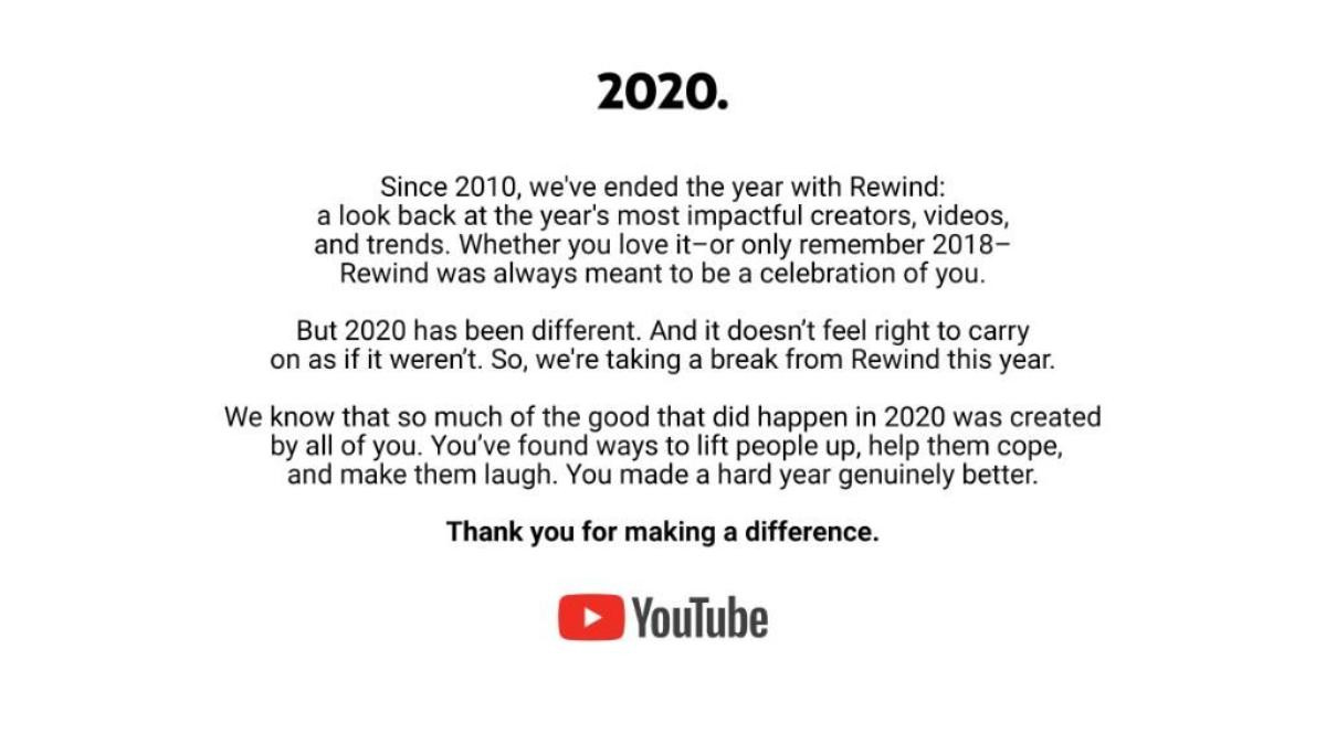 YouTube bất ngờ huỷ bỏ truyền thống hàng năm: Sẽ không ra mắt YouTube Rewind 2020 Ảnh 2