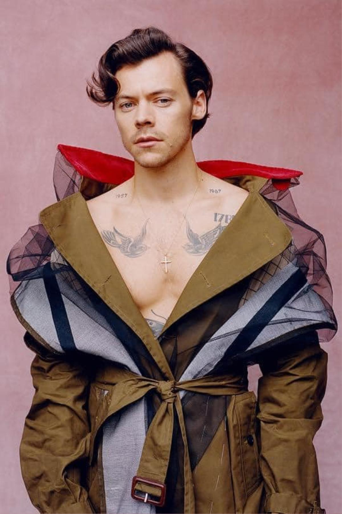 Harry Styles diện váy xếp ly tạo dáng 'ẻo lả' trên tạp chí Ảnh 4