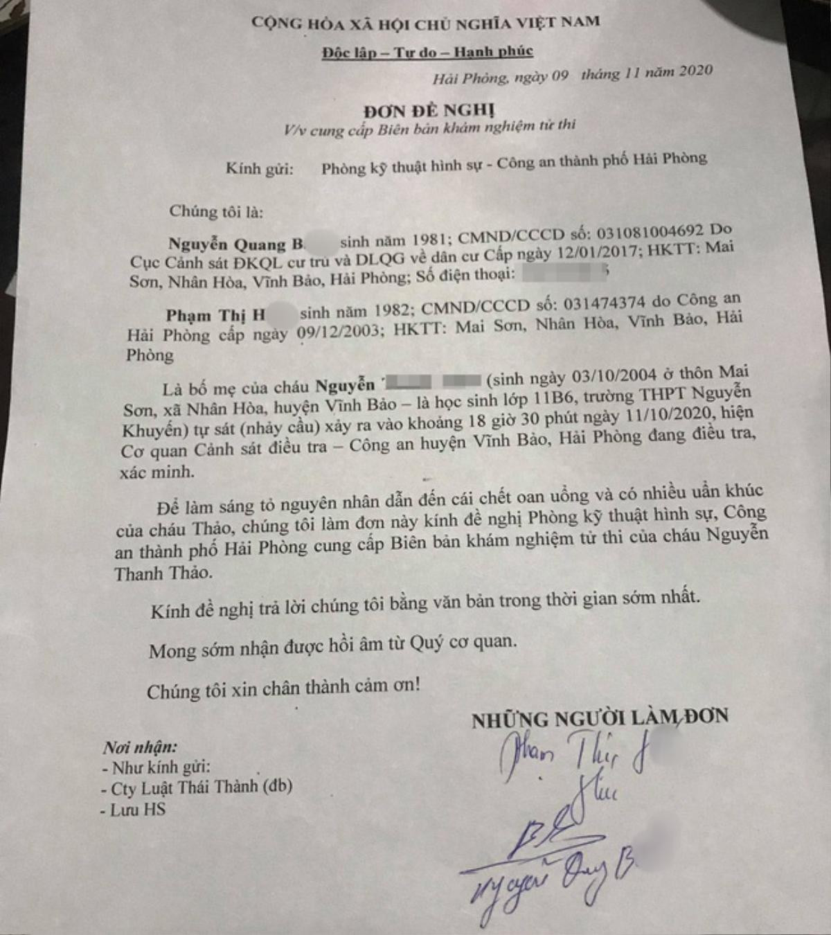 Nghi vấn nữ sinh 16 tuổi nhảy cầu tự tử do bị xâm hại, gia đình làm đơn đề nghị khai quật tử thi Ảnh 3