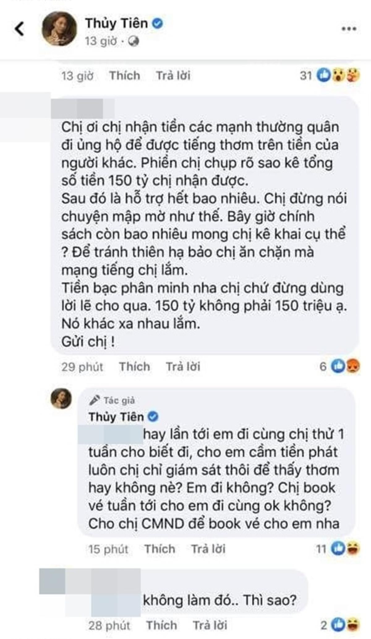 Anti-fan bắt ép Thủy Tiên phải sao kê rõ ràng 150 tỷ, nữ ca sĩ đáp trả khiến Anti-fan câm nín? Ảnh 3