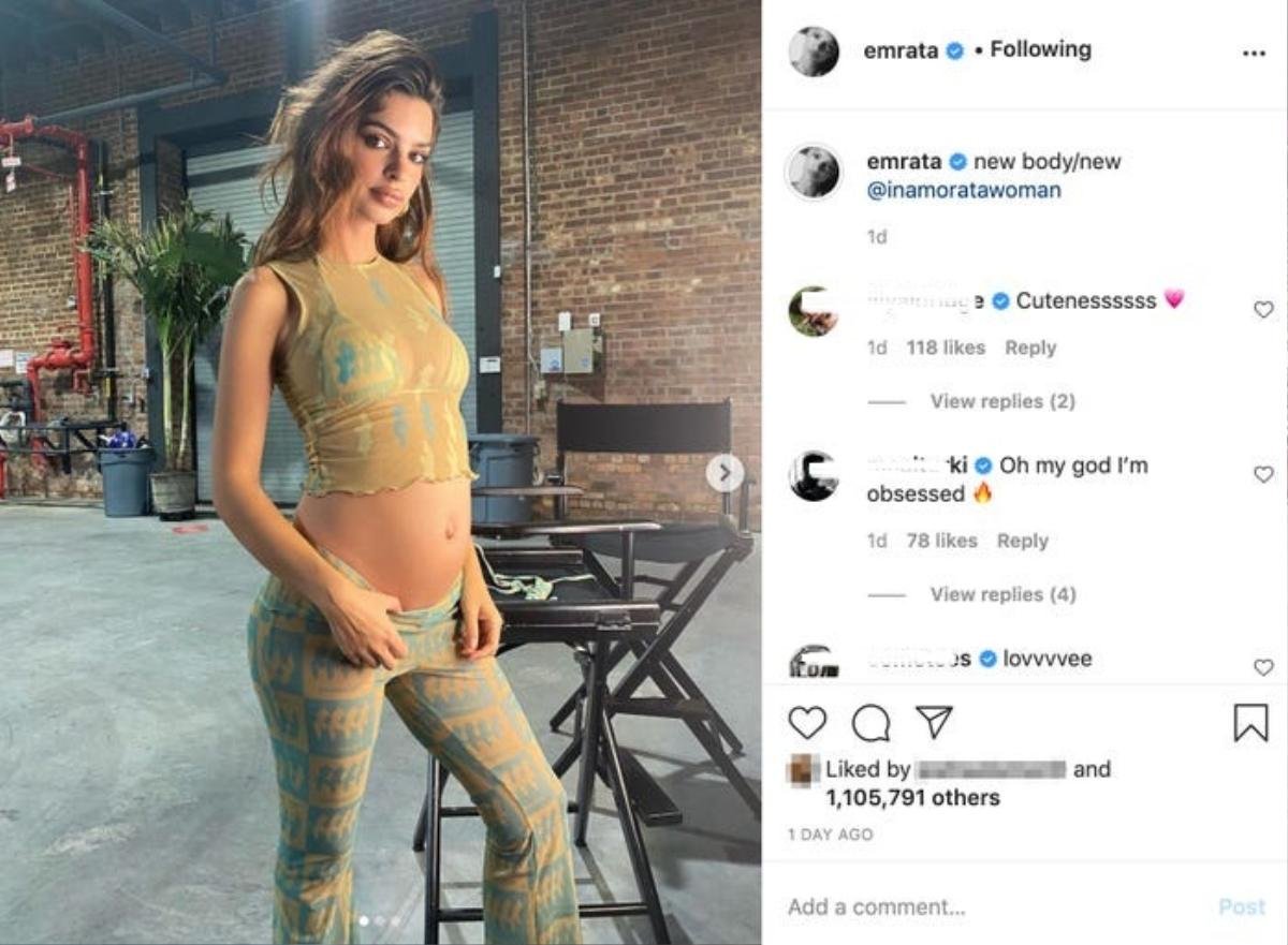 Emily Ratajkowski bầu vượt mặt vẫn thích mặc áo crop top Ảnh 8