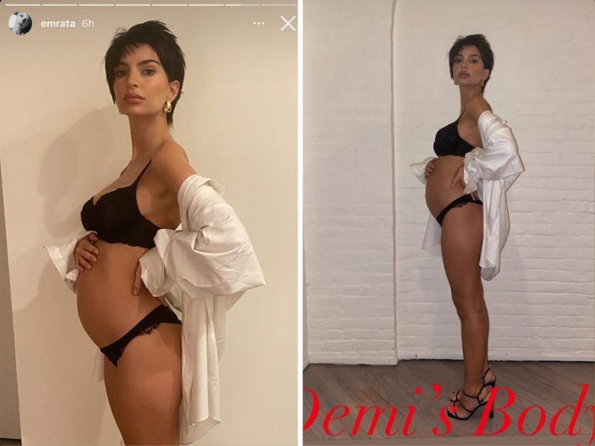 Emily Ratajkowski bầu vượt mặt vẫn thích mặc áo crop top Ảnh 7