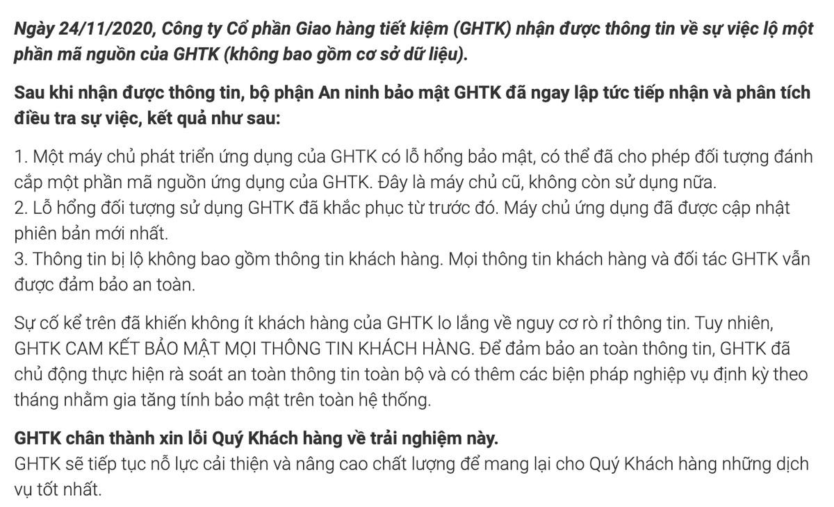 Giao hàng Tiết kiệm rò rỉ 4 GB mã nguồn hệ thống: Liệu có nguy cơ rò rỉ thông tin khách hàng? Ảnh 4