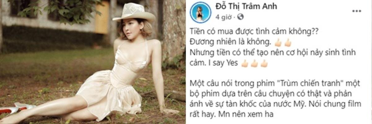 Hotgirl Trâm Anh phát ngôn gây tranh cãi: 'Tiền làm nảy sinh tình cảm' Ảnh 2