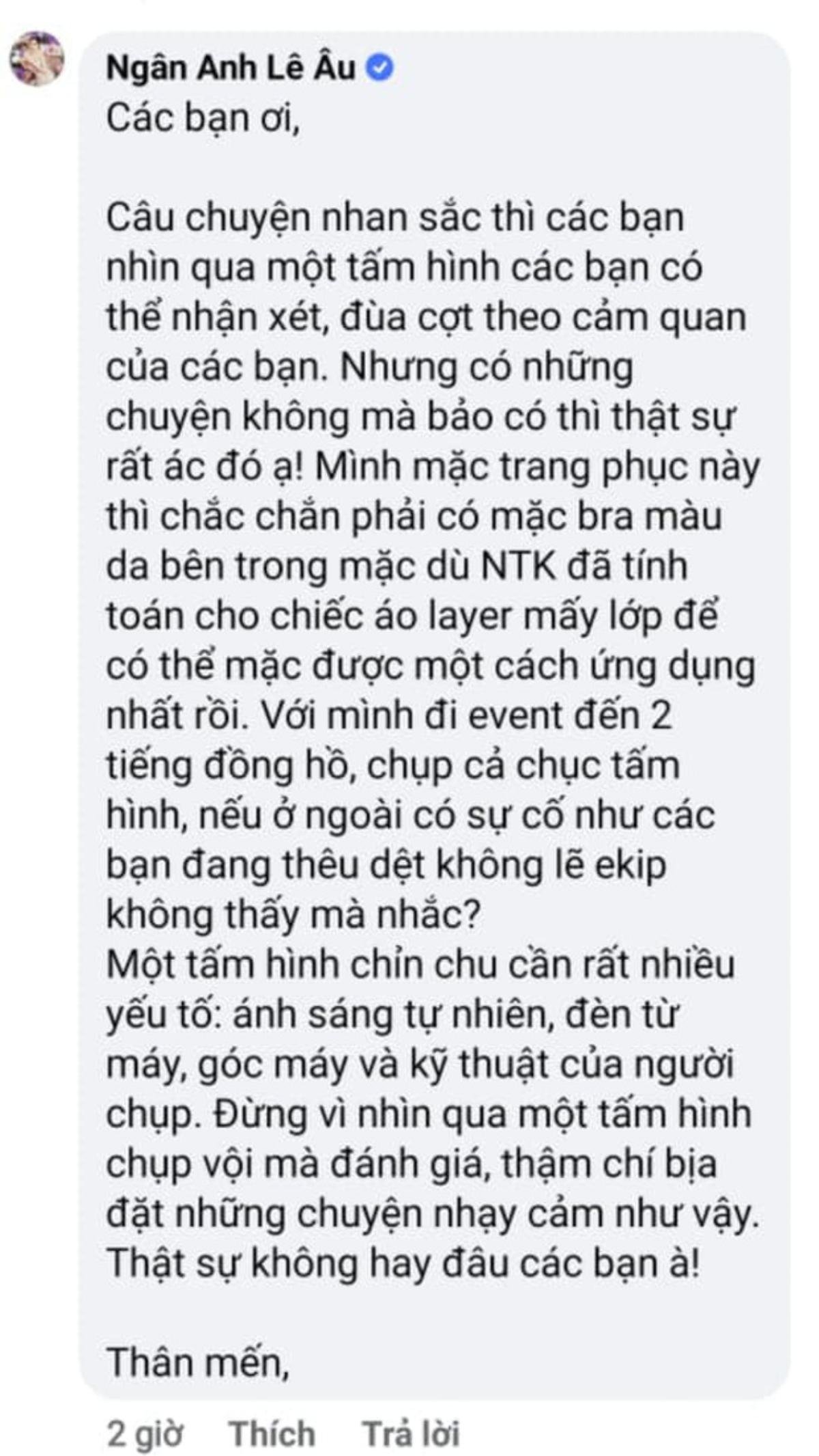 Lê Âu Ngân Anh bức xúc đáp trả khi bị nói phẫu thuật thẩm mỹ hỏng ngày càng nhận không ra Ảnh 2