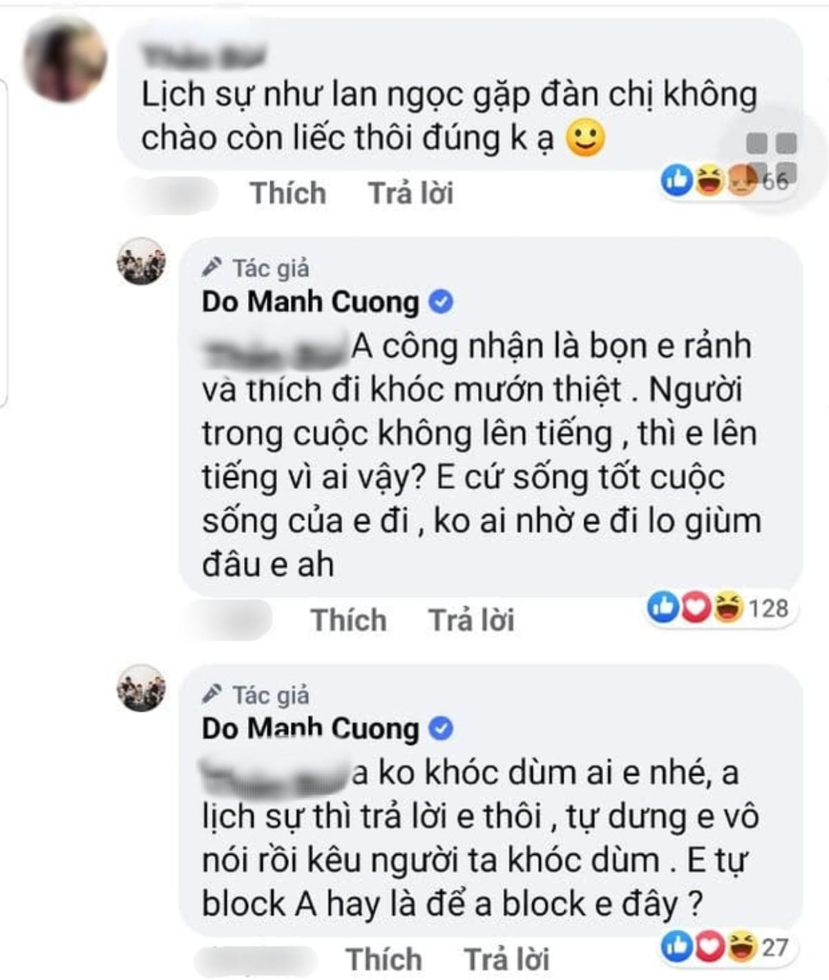 Đỗ Mạnh Cường 'block' thẳng tay antifan công kích Ninh Dương Lan Ngọc: 'Rảnh và thích khóc mướn quá' Ảnh 1