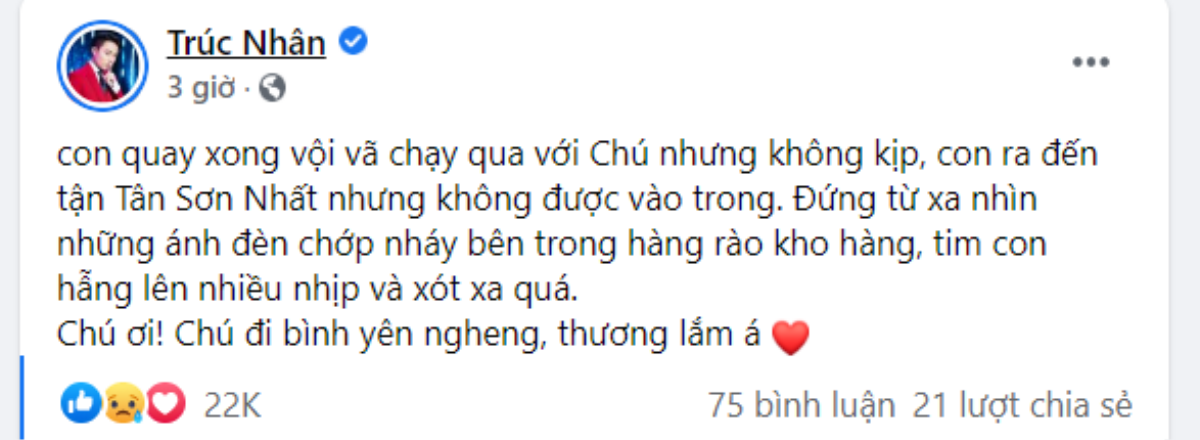 Trấn Thành, Đại Nghĩa và dàn sao Việt nghẹn ngào lời cuối tiễn đưa cố NS Chí Tài Ảnh 10