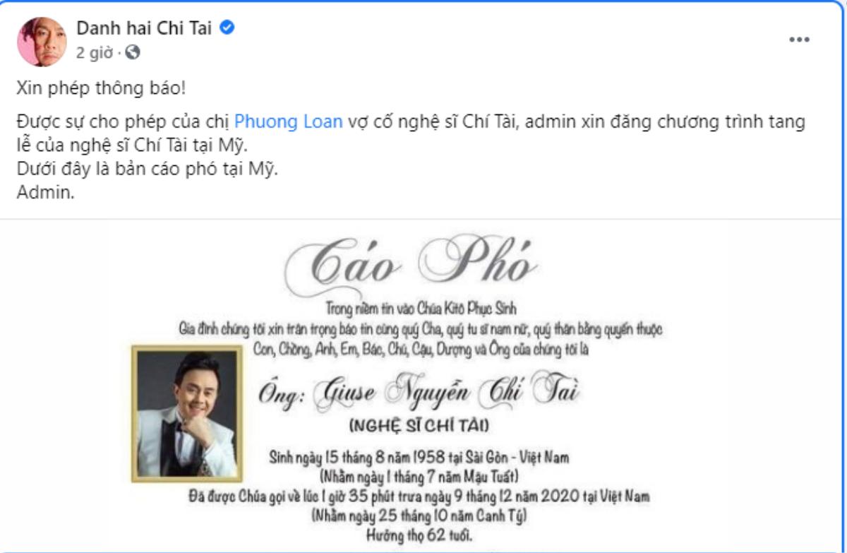 Linh cữu cố nghệ sĩ Chí Tài được hỏa táng ở Mỹ: Khán giả Việt có thể xem tang lễ qua live stream! Ảnh 4