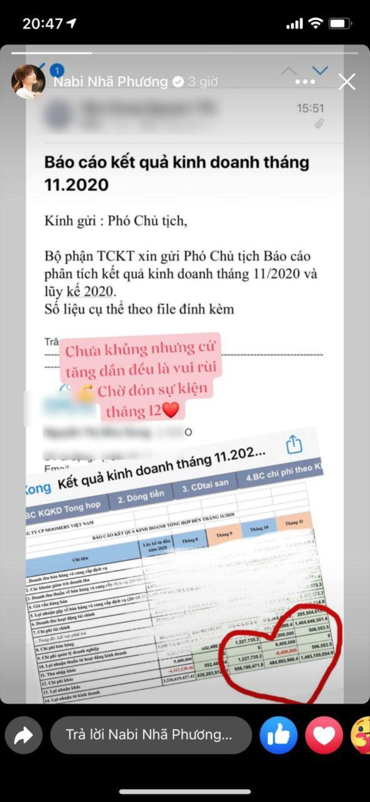 Lộ chi tiết Nhã Phương là Phó chủ tịch của công ty có doanh thu gần 1,5 tỷ đồng/tháng? Ảnh 1